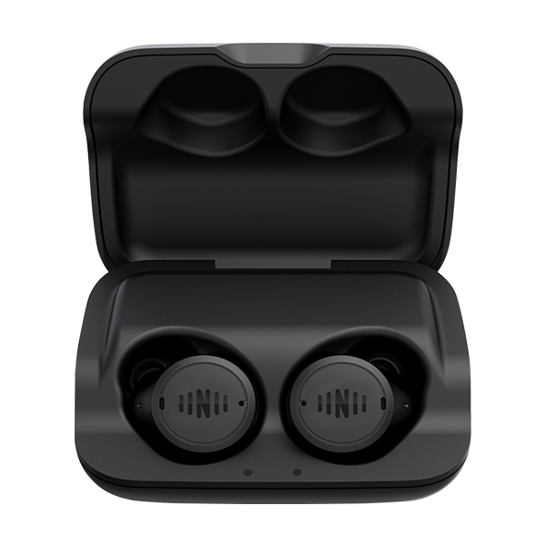 The IQbuds2 Max buds in their charging case