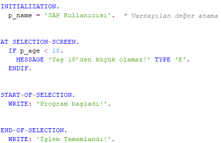 SAP-ABAP-8) Event Blocks, Form ve Include