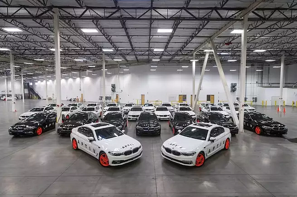 Self-driving BMW 5 series vehicles. — Aptiv