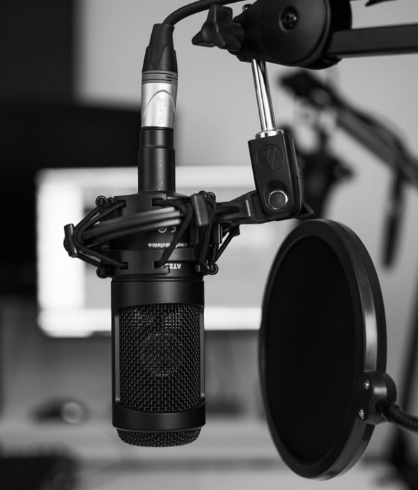 Professional microphone with pop field