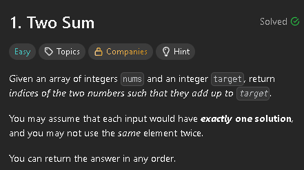 Two Sum | LeetCode #1