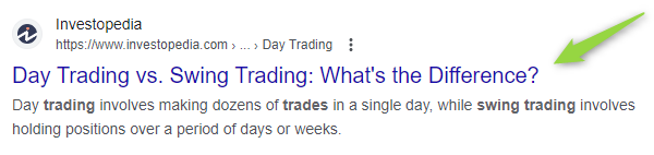 Definition of the difference between swing trading and intraday trading