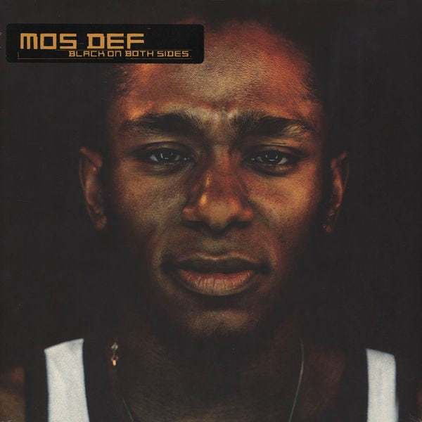Cover of Black on Both Sides, the solo debut album of Yasiin Bey f.k.a. Mos Def. Photo by Alvaro Gonzalez-Campo.