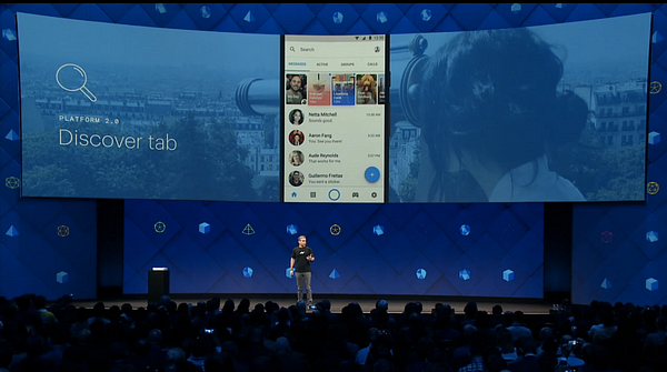 discover tab - messenger