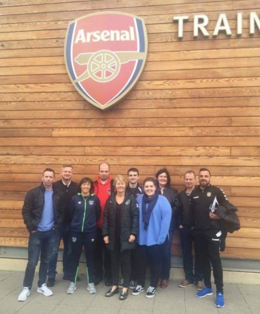 The Football Association of Ireland took Ronan and others to learn how Arsenal WFC run their club.