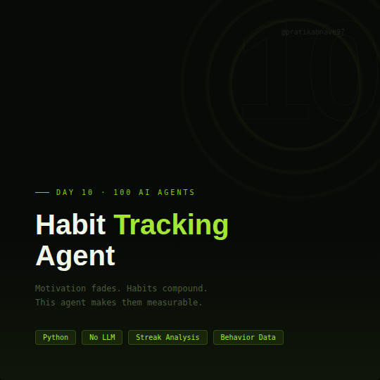 I Built a Habit Tracking AI Agent — Here’s How It Turns Behavior Data Into a Feedback Loop…