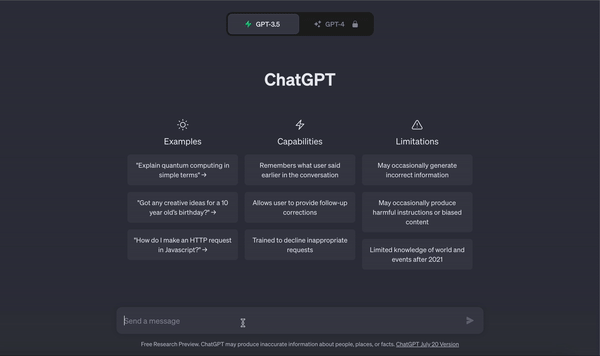 A GIF showing the use of ChatGPT, a user enters a prompt to generate copy for a fitness website and ChatGPT completes the request.