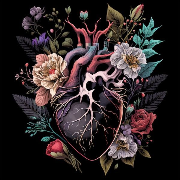 Black heart w flowers 800x800