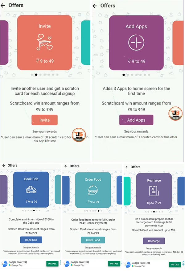 AppBrowzer Scratch Cards based Referral Program & Rewards system