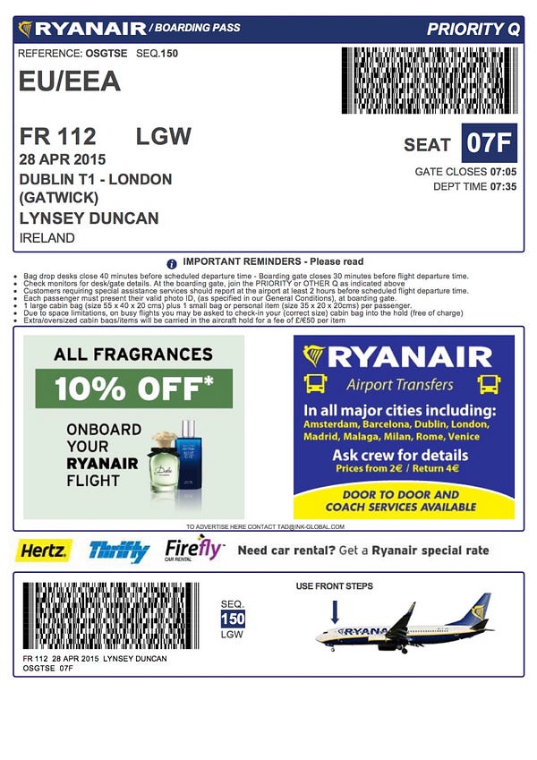 Priority Queue — Designing Ryanair’s Boarding Pass – Lynsey Duncan – Medium