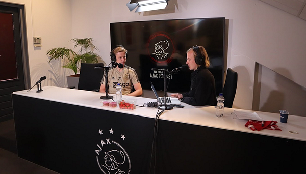 Diederik (right) and Frenkie de Jong (now playing for FC Barcelona) at a recording for Ajax Podcast