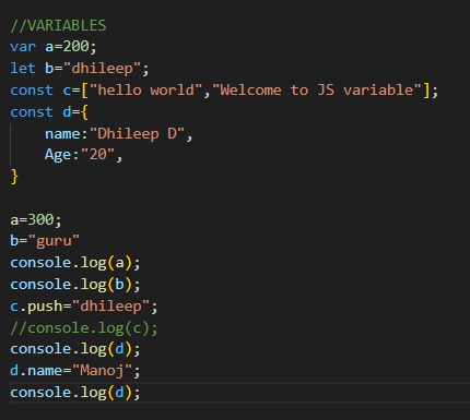 JavaScript Variables