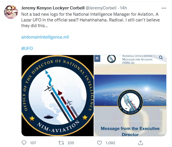 US Aviation Intelligence Organization Adds Flying Saucer To Logo