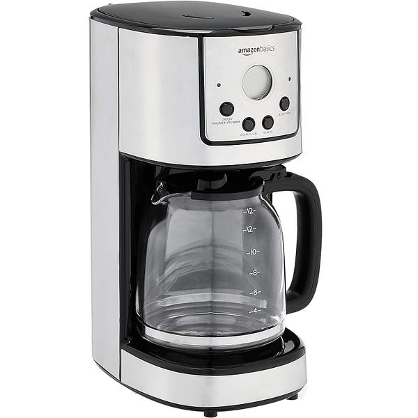 Amazon Basics Programmable Coffee Maker With Drip-Free Carafe and Reusable Filter, Timer for Automatic Brewing, Over-Heat Protection, Keep-Warm Function — Best Coffee Makers for Airbnb Reviews — WALFOSBRAND.COM