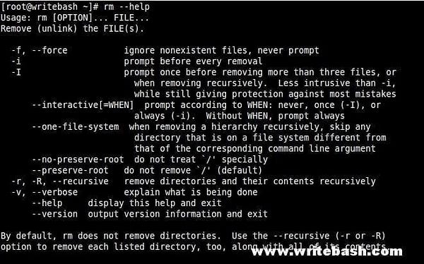 Remove files and directories with rm command