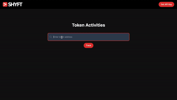 Video showing realtime token tracking
