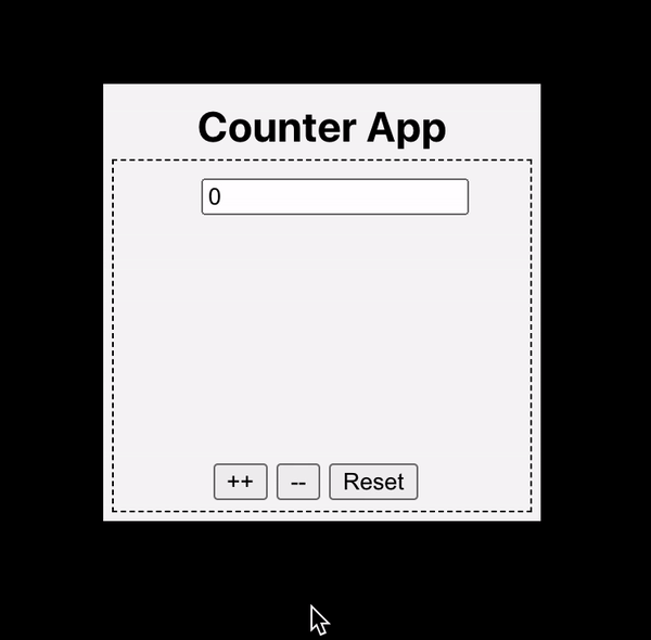 Counter application demo gif