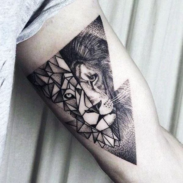 Geometric Lion Tattoo