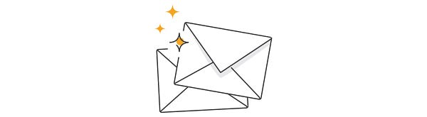 Illustrated icon of white envelopes for sending holiday cards