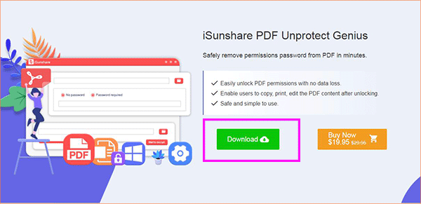 iSunshare PDF Unprotect Genius official website