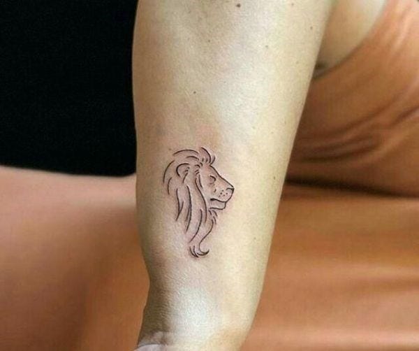 Minimalist Lion Tattoo