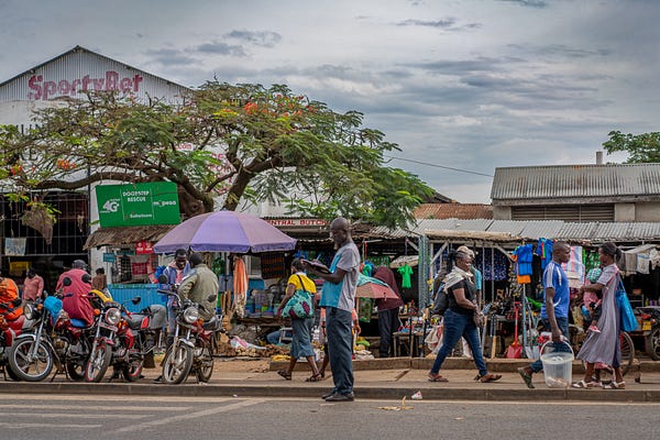 The center of town is bustling with stalls and sheds selling everything.