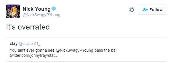 Nick Young Doesn't Like Passing