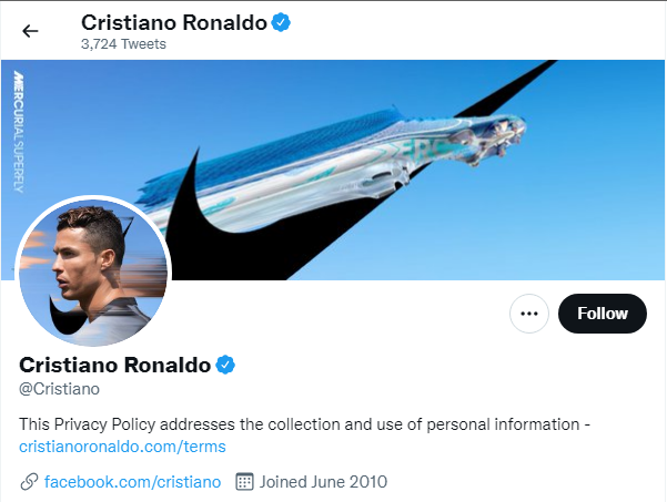 Cristiano Ronaldo Twitter Handle