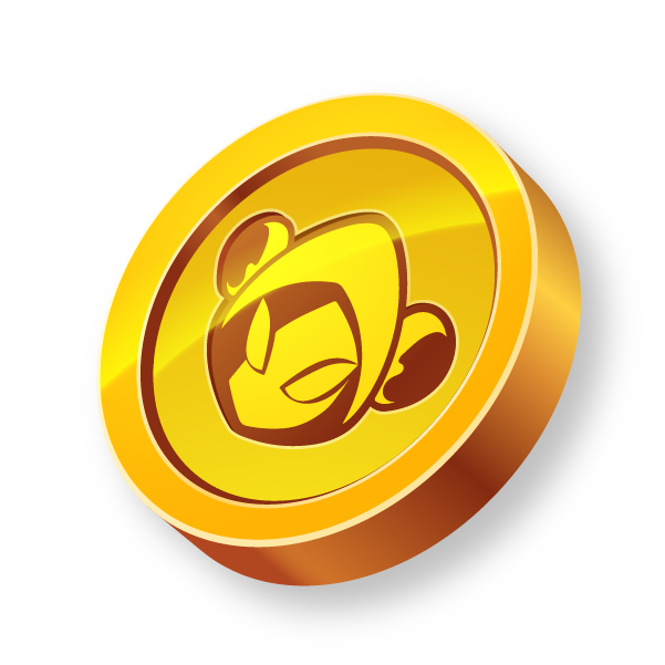 Non-Fungible Heroes $LORE token: a gold coin with Night Ape character as the “heads” symbol.