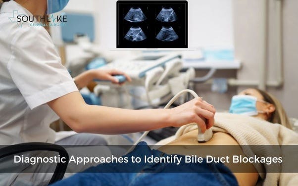 Healthcare professional performing ultrasound for bile duct diagnosis