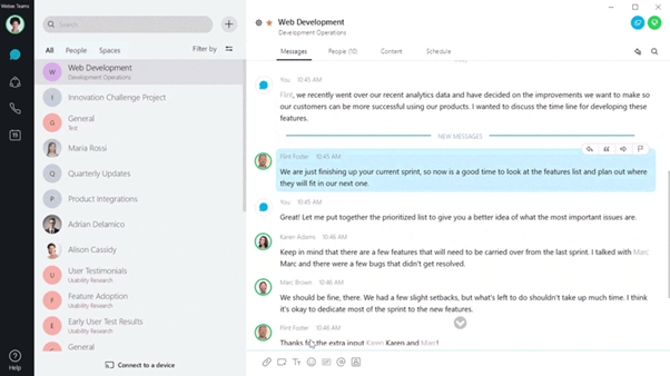 Message threads in Webex Teams