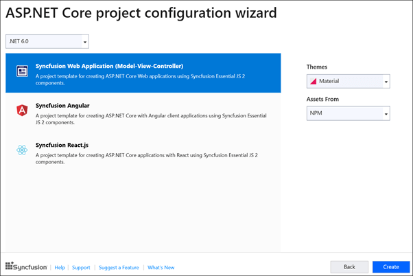 ASP.NET Core project configuration wizard