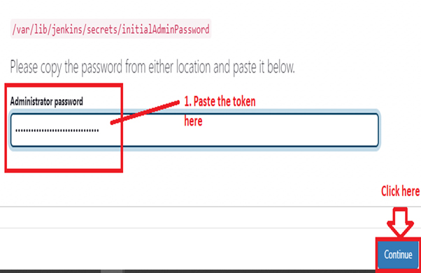 Paste the token