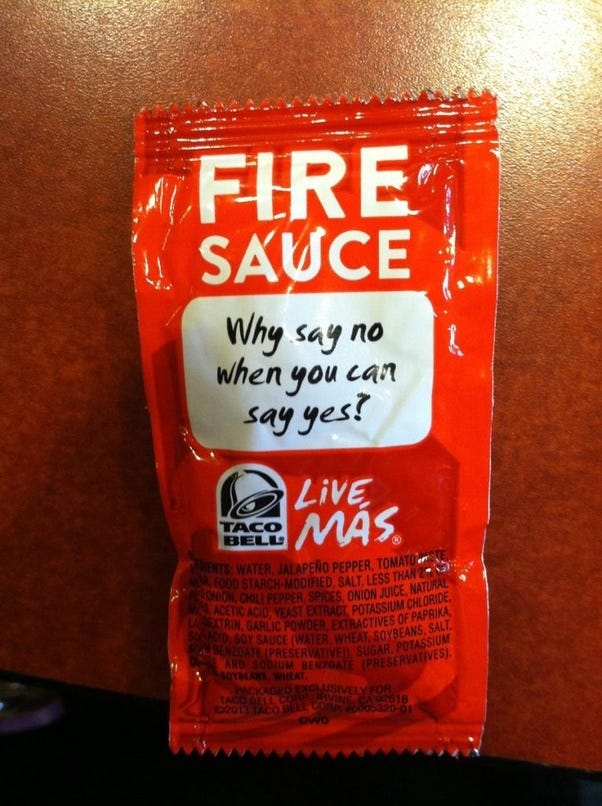 Image result for fire sauce taco bell
