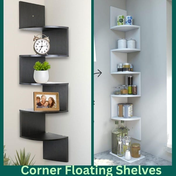 corner floating shelves