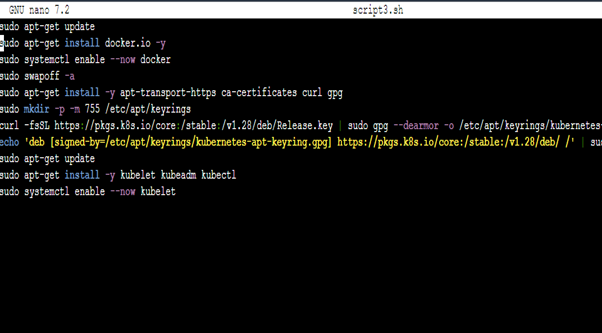 Paste the Above Script to Install Docker and Kubernetes on Slave2 & Slave4