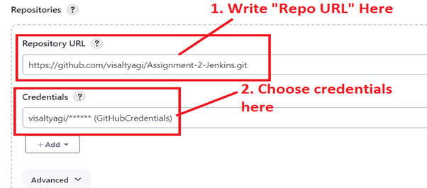 Choose Repo URL & Credentials