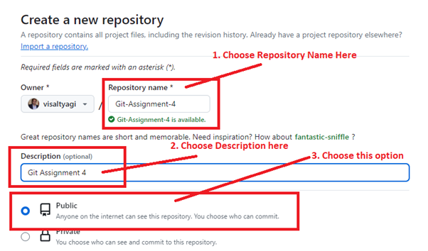 Put Repository Name and Description