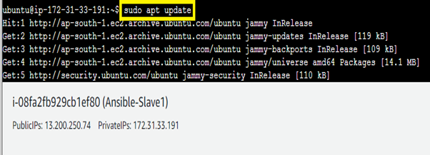 Update the “Slave1” Machine