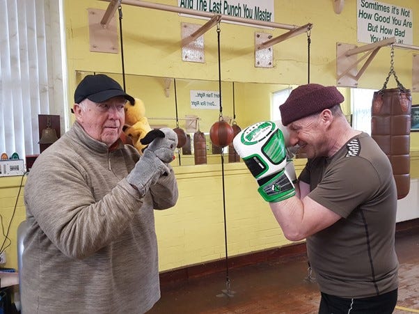 Two veterans boxing in a less traditional manner. Source: facebook.com/BoxingWellNE