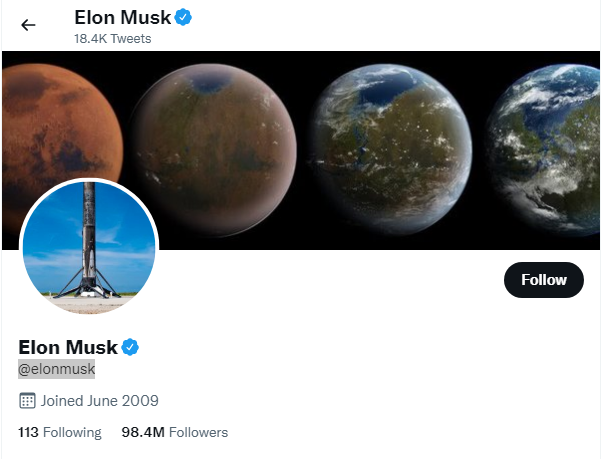 Elon Musk Twitter Handle