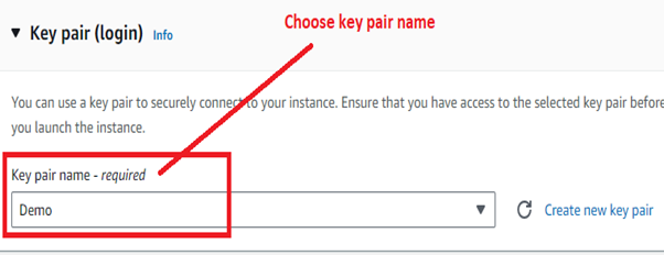 Choose key pair (login)