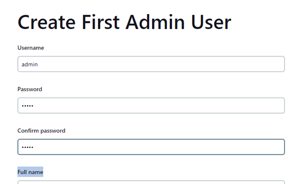 Create the Admin User