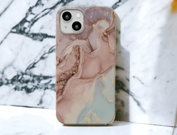 marble print on a phone case