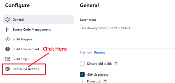 Go to Post-build Actions