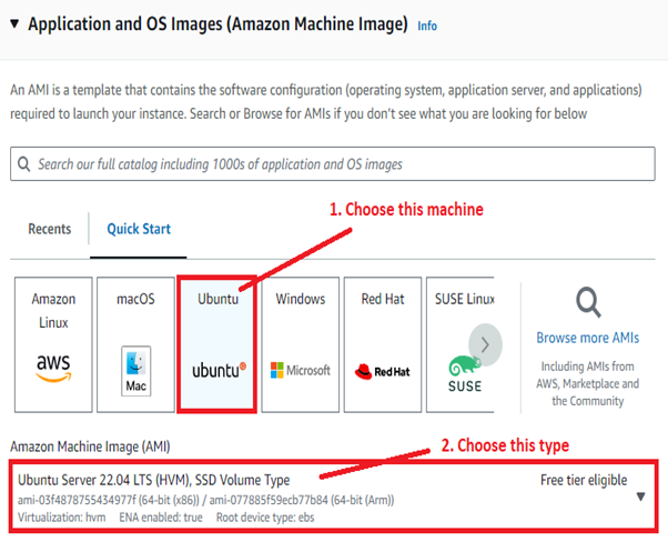 Choose the “Ubuntu” AMI