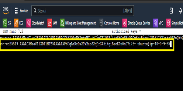 Paste the Public Key Content in the Machine-4