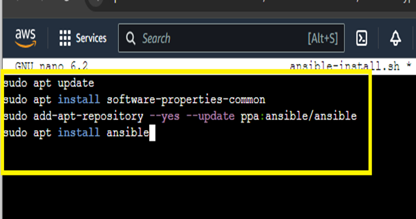 Paste the Ansible Installation Commands