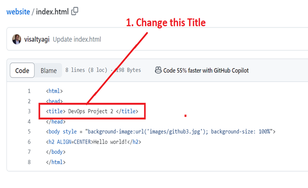 Change the index.html file Title