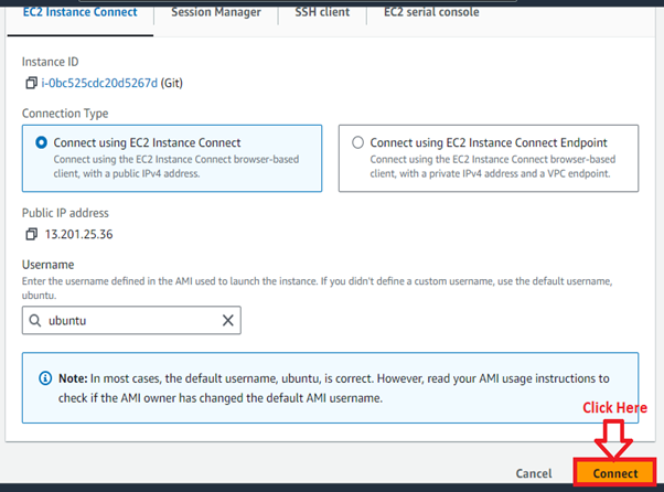 Connect the Instance